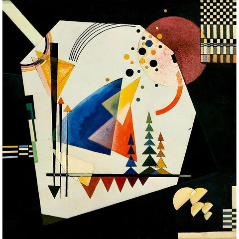 Three Sounds 1926 Black Modern Wood Framed Art Print with Double Matting by Kandinsky, Wassily