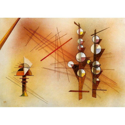 Unshaken 1929 White Modern Wood Framed Art Print by Kandinsky, Wassily