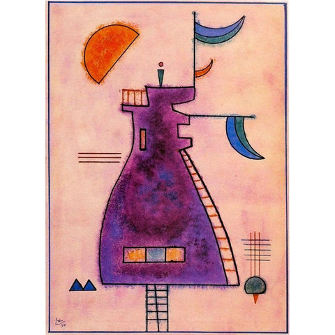 Untitled 2 1930 White Modern Wood Framed Art Print by Kandinsky, Wassily