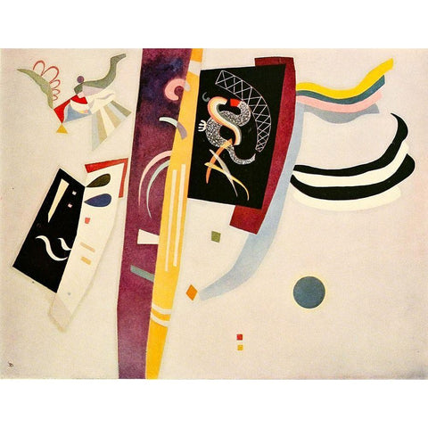 Violet Orange 622 1935 White Modern Wood Framed Art Print by Kandinsky, Wassily