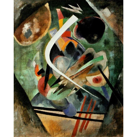 White Stroke 1920 White Modern Wood Framed Art Print by Kandinsky, Wassily