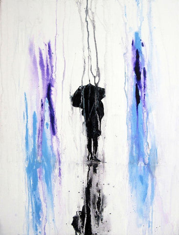 A Dark and Stormy Black Ornate Wood Framed Art Print with Double Matting by Clement, Diane