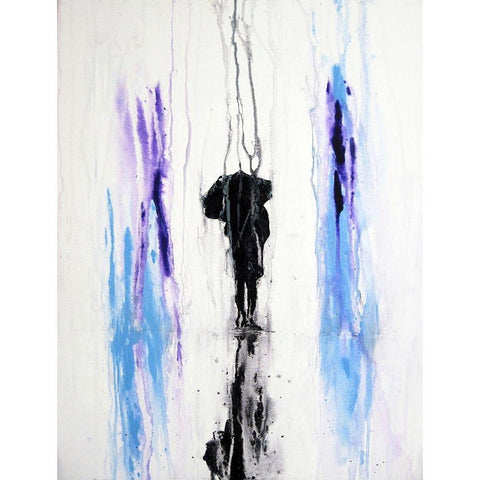 A Dark and Stormy Black Modern Wood Framed Art Print with Double Matting by Clement, Diane