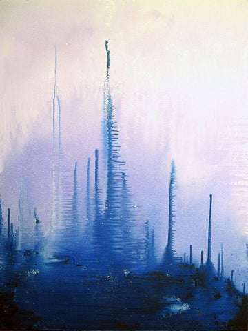 Blue Winter Black Ornate Wood Framed Art Print with Double Matting by Clement, Diane