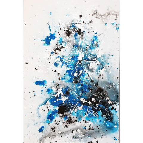 Covid Blue White Modern Wood Framed Art Print by Clement, Diane