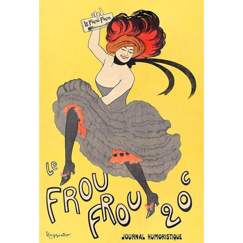 Le Frou Frou-journal humoristique Gold Ornate Wood Framed Art Print with Double Matting by Cappiello, Leonetto