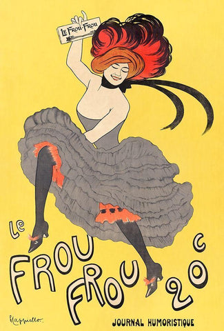 Le Frou Frou-journal humoristique White Modern Wood Framed Art Print with Double Matting by Cappiello, Leonetto