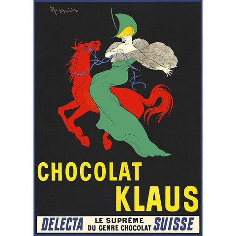 Chocolat Klaus Gold Ornate Wood Framed Art Print with Double Matting by Cappiello, Leonetto