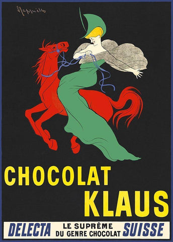 Chocolat Klaus White Modern Wood Framed Art Print with Double Matting by Cappiello, Leonetto