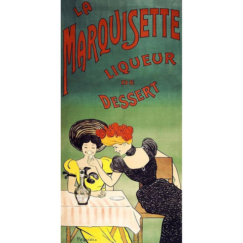 The marquisette dessert liqueur Black Modern Wood Framed Art Print with Double Matting by Cappiello, Leonetto