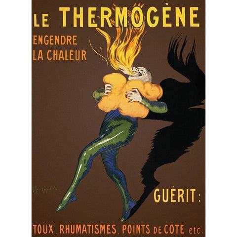 Le Thermogene Black Modern Wood Framed Art Print with Double Matting by Cappiello, Leonetto