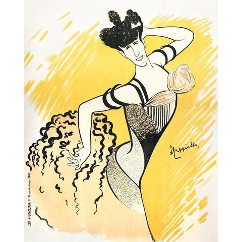 Louise Balthy at the Folies-Bergeres White Modern Wood Framed Art Print by Cappiello, Leonetto