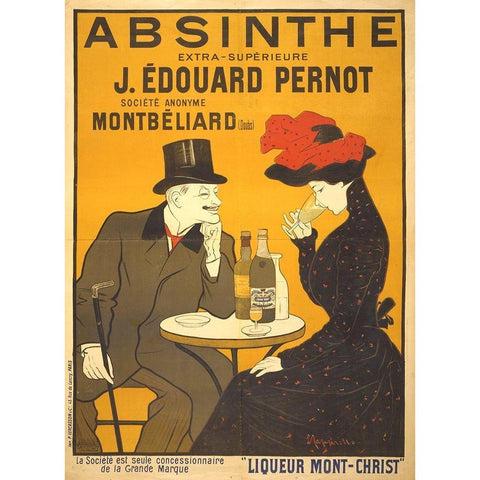 Absinthe Extra-Superieure Gold Ornate Wood Framed Art Print with Double Matting by Cappiello, Leonetto