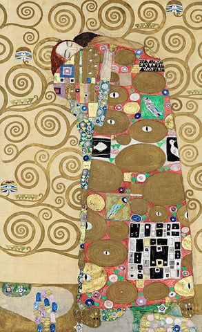 Fulfillment White Modern Wood Framed Art Print with Double Matting by Klimt, Gustav