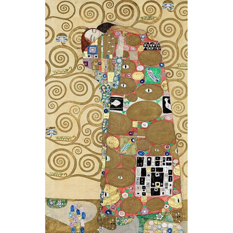 Fulfillment Black Modern Wood Framed Art Print with Double Matting by Klimt, Gustav