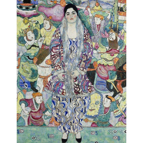 Portrait of Friederike Maria Beer Black Modern Wood Framed Art Print with Double Matting by Klimt, Gustav