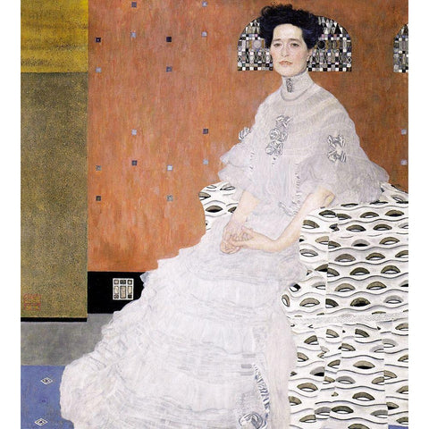 Bildnis Fritza Riedler White Modern Wood Framed Art Print by Klimt, Gustav