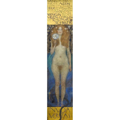 Nuda Veritas Gold Ornate Wood Framed Art Print with Double Matting by Klimt, Gustav