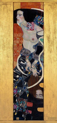 Judith II White Modern Wood Framed Art Print with Double Matting by Klimt, Gustav