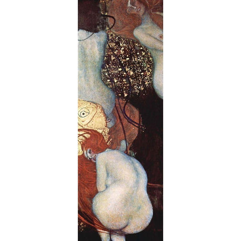 Goldfish White Modern Wood Framed Art Print by Klimt, Gustav