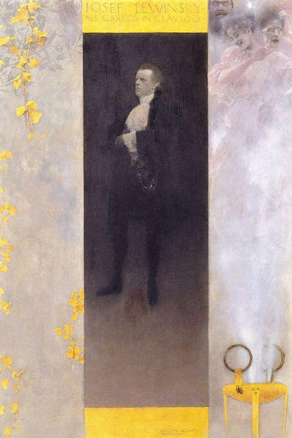 Der Hofschauspieler Josef Lewinsky als Carlos in Clavigo Black Ornate Wood Framed Art Print with Double Matting by Klimt, Gustav