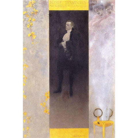 Der Hofschauspieler Josef Lewinsky als Carlos in Clavigo Black Modern Wood Framed Art Print with Double Matting by Klimt, Gustav