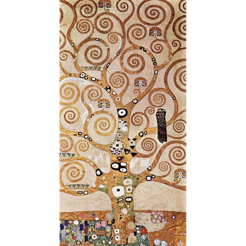 The Tree of Life Gold Ornate Wood Framed Art Print with Double Matting by Klimt, Gustav