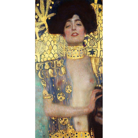 Judith and the Head of Holofernes Black Modern Wood Framed Art Print with Double Matting by Klimt, Gustav