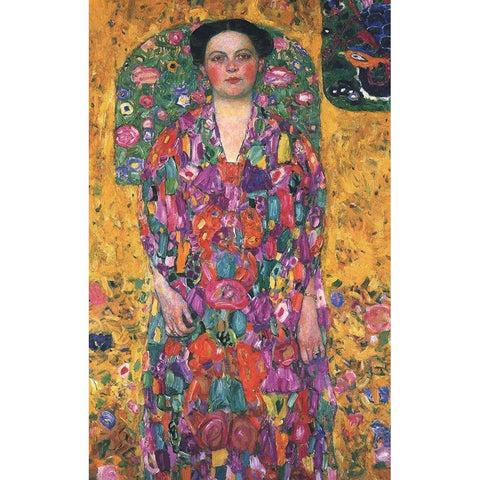 Portrait of Eugenia Primavesi Black Modern Wood Framed Art Print with Double Matting by Klimt, Gustav