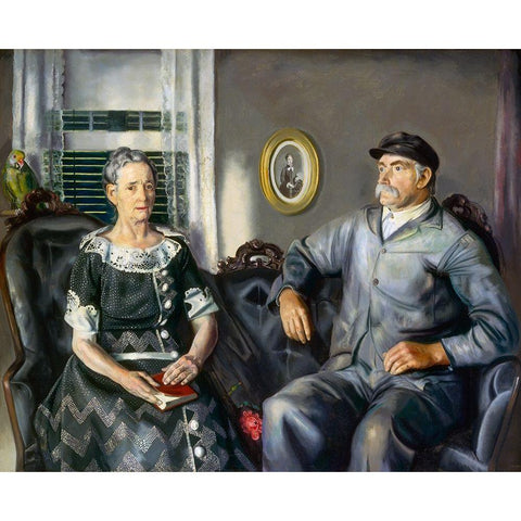 Mr and Mrs Phillip Wase Black Modern Wood Framed Art Print with Double Matting by Bellows, George