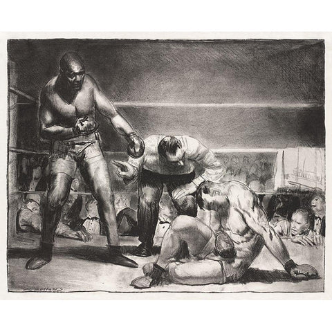 The white hope Black Modern Wood Framed Art Print by Bellows, George