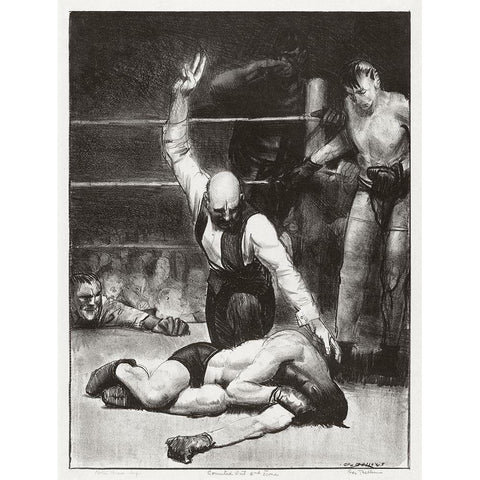 Counted out-second stone White Modern Wood Framed Art Print by Bellows, George