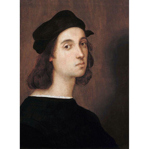 Self-portrait 1506 White Modern Wood Framed Art Print by Raphael