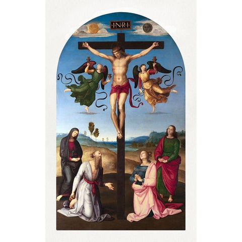 The Mond Crucifixion White Modern Wood Framed Art Print by Raphael