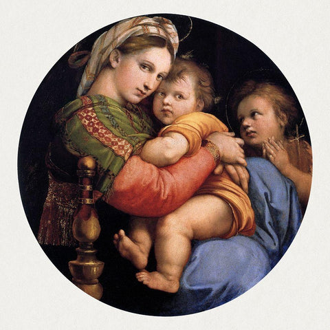 Madonna della seggiola White Modern Wood Framed Art Print by Raphael