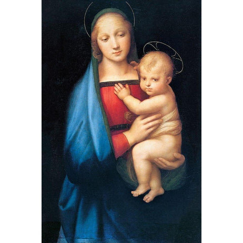 Madonna del Granduca Black Modern Wood Framed Art Print with Double Matting by Raphael