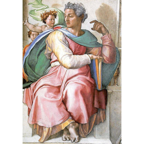 Isaiah Gold Ornate Wood Framed Art Print with Double Matting by Michelangelo