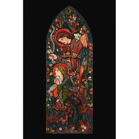 The Annunciation Black Modern Wood Framed Art Print with Double Matting by Burneâ€“Jones, Edward