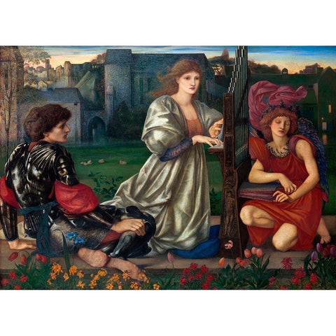 The Love Song Gold Ornate Wood Framed Art Print with Double Matting by Burneâ€“Jones, Edward