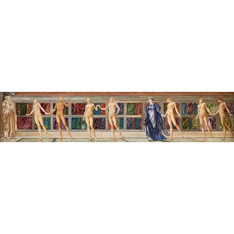 The Pilgrim in the Garden of Idleness White Modern Wood Framed Art Print by Burneâ€“Jones, Edward