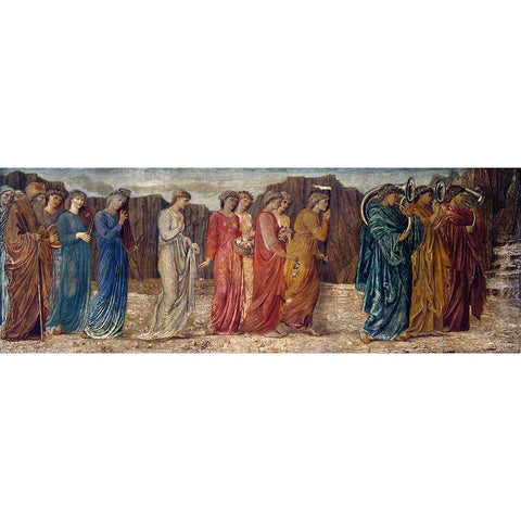 The King and other Mourners abandon Psyche to the MonsterÂ  Black Modern Wood Framed Art Print with Double Matting by Burneâ€“Jones, Edward