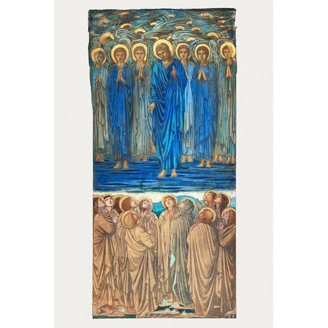 Ascension of Christ Gold Ornate Wood Framed Art Print with Double Matting by Burneâ€“Jones, Edward