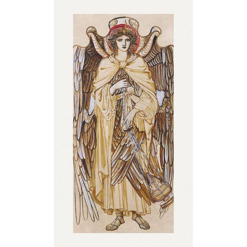 The Angels of the Hierarchy-Seraphim Black Modern Wood Framed Art Print with Double Matting by Burneâ€“Jones, Edward