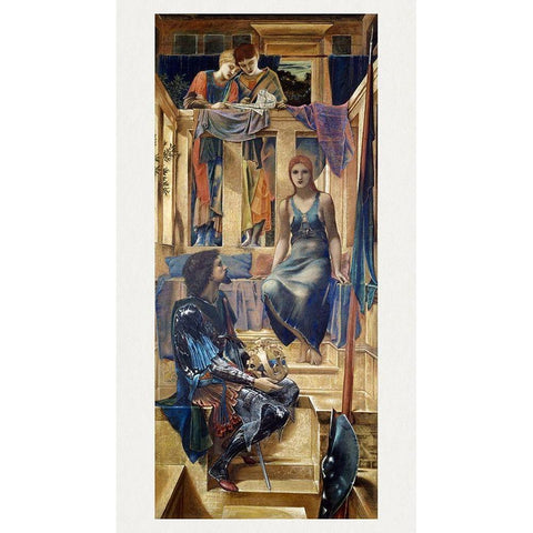 King Cophetua and the Beggar Maid Black Modern Wood Framed Art Print with Double Matting by Burneâ€“Jones, Edward