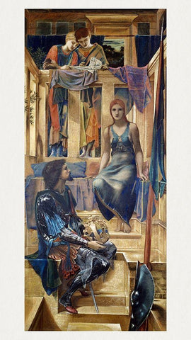 King Cophetua and the Beggar Maid Black Ornate Wood Framed Art Print with Double Matting by Burneâ€“Jones, Edward