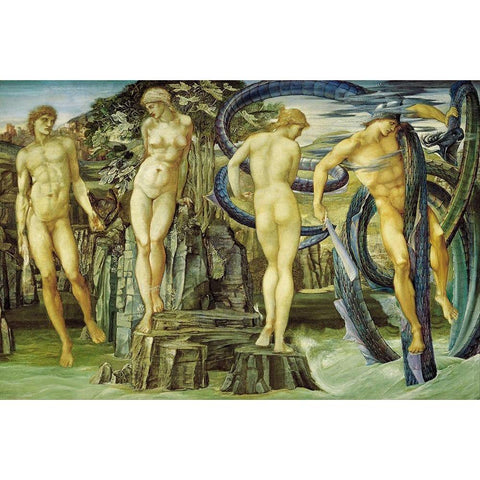 Perseus and Andromeda Black Modern Wood Framed Art Print with Double Matting by Burneâ€“Jones, Edward