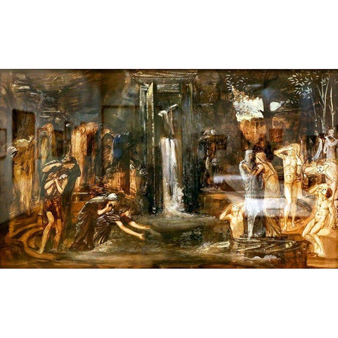 Fontana della Giovinezza Gold Ornate Wood Framed Art Print with Double Matting by Burneâ€“Jones, Edward