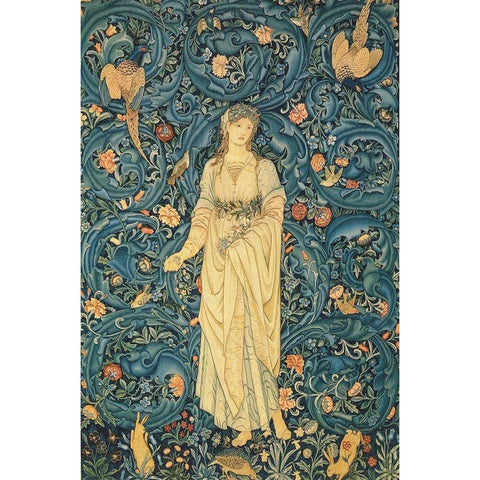 William Morris-Flora White Modern Wood Framed Art Print by Burneâ€“Jones, Edward