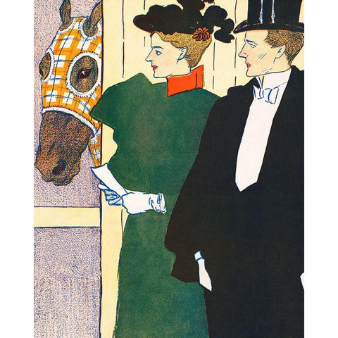 Woman holding a horse racing ticket White Modern Wood Framed Art Print by Penfield, Edward