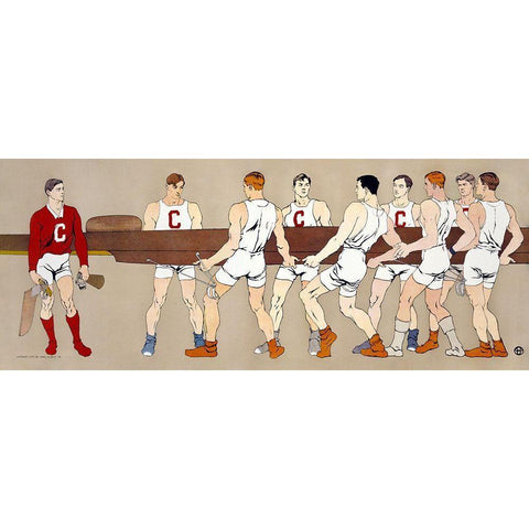 College Rowing Club White Modern Wood Framed Art Print by Penfield, Edward